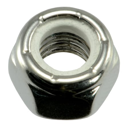 Midwest Fastener Nylon Insert Lock Nut, 5/16"-18, 18-8 Stainless Steel, Not Graded, Polished, 6 PK 33384